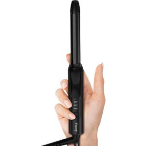FARERY 1/2 Inch Ceramic Mini Hair Curler with 3 Adjustable Temp, 100-240V Dual Voltage, Travel Curling Iron for Short Hair, Auto-Off, Infused with Keratin & Argan Oil, Include Storage Bag, Black