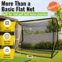 Golf Hitting Net with Extra Striking Net, 10x7FT/7x7FT Heavy Duty Golf Practice Net for Real Golf Balls, 7-Ply Netting with Stable Alloy Frame for Backyard, Garage & Outdoor Practice for Golfers