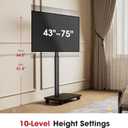 AOKCOS Rolling TV Stand for 43 50 55 60 65 70 75 Inch TVs, Portable Mobile TV Stand on Wheels, 10-Level Height Adjustable TV Cart with Swivel & Tilt Mount for Bedroom/Living Room/Office/Corner