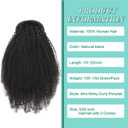 Afro Kinky Curly Drawstring Ponytail Extension Human Hair Drawstring Ponytail for Black Women Natural Black 20 Inch