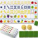 Patelai 160 Pcs Mini American Mahjong Set, Fruit Themed Tiles, 1.2 x 0.87 x 0.55 inches