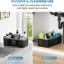 BYUNER Plastic Shower Caddy Dorm: Portable Cleaning & Shower Caddy with Handle, 4 Divided Compartments, All-Side Drainage, Rigid Plastic Basket Tote for College Dorm & Bathroom Use, Black/Silver