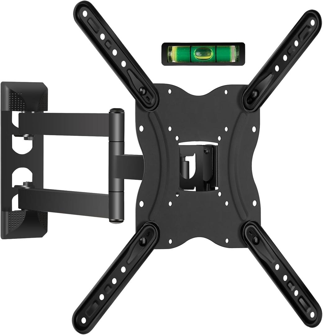TV Wall Mount for 23-60 inch, Full Motion Swivel Tilt Extension Articulating Corner TV Bracket for Flat Curved Max 88 lbs Max VESA 400x400mm, Universal Adjustable Single Stud Wall Mount