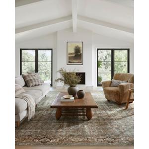 Loloi Amber Lewis Georgie Collection GER-07 Moss/Salmon 8'-4" x 11'-6", .19" Pile Height, Area Rug