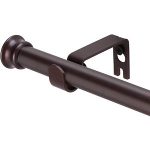 Standard Decorative Window Curtain Rods 30 to 45 Inch,5/8 Inch Diameter Small Curtain Rod Set, Heavy Duty Drapery Rods with Brackets Brown