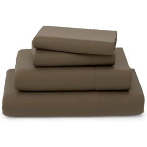 Cosy House Collection Luxury Bamboo Sheets - Blend of Rayon Derived from Bamboo - Cooling & Breathable, Silky Soft, 16-Inch Deep Pockets - 4-Piece Bedding Set - King, Chocolate