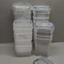 PRAKI Airtight Food Storage Containers Set with Lids - 24 PCS, BPA Free Kitchen and Pantry Organization, Plastic Leak-proof Canisters for Cereal Flour & Sugar - Labels & Marker (Black)