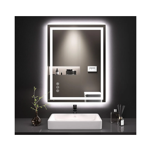 LOAAO 24X32 LED Bathroom Mirror with Lights, Anti-Fog, Dimmable, Backlit + Front Lit, Lighted Bathroom Vanity Mirror for Wall, Memory Function, Tempered Glass, Shatter-Proof, ETL Listed