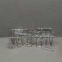 Spectrum Euro Kitchen Organizer Metal Dish Rack Cutting Board Holder Stand for Countertop or Inside Cabinet Organization, 8 Slot Cutting Board Plate Drying Rack for Bakeware Storage, Satin Nickel (1 Count)