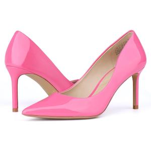 JENN ARDOR Women's Comfortable Stiletto Pumps 3 inch Elegant Gorgeous Closed Pointed Toe Slip On Solid High Heels for Ladies Wedding Dress Shoes (7.5)