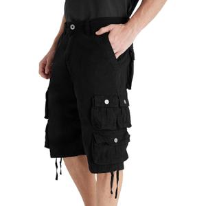 YGREYG Mens Cargo Shorts Long Capri Below The Knee Shorts 3/4 Relaxed Fit Long Shorts with Pockets (Black), Size: 36