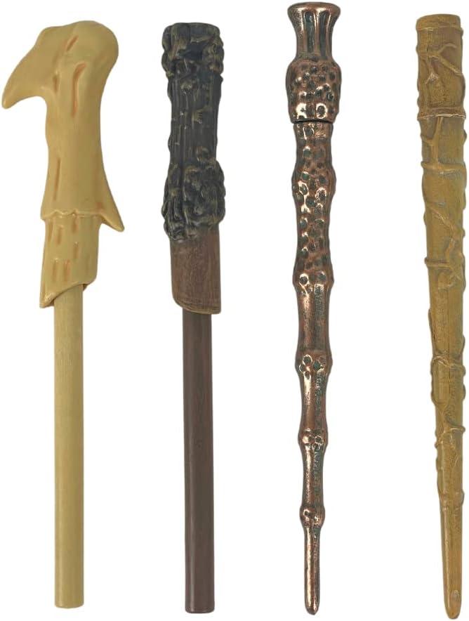 Harry Potter Wizarding World Wand Pens Set of 4 - Voldemort, Hermione, Dumbledore Wands