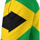 Mens Jamaican Flag Swim Trunks Quick Dry Board Shorts with Mesh Lining (M)
