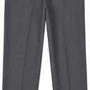 Van Heusen boys Flex Stretch Flat Front Dress Pants (Gray, 8 Husky)