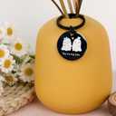 4 x Halloween Ghost Keychain, Halloween Keychain Boo Basket Stuffers for Women, Metal Spooky Gifts, With a Flannel Bag