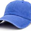 Washed Baseball Cap for Men Women, Vintage Cotton Dad Hat, Adjustable Strap, Soft Lightweight Low Profile Casual Everyday Hat (Royal Blue)