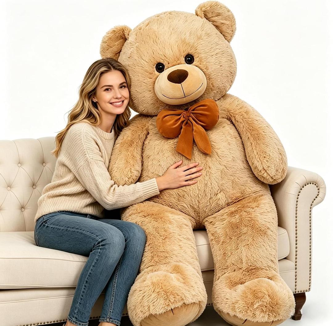MaoGoLan Giant 59" Teddy Bear Stuffed Animal, Cuddly Large Classic Teddy Bear Plush Toy Gift for Girlfriend Boyfriend Kid, 5ft Brown Stuffed Animal for Mother's Day Birthday Gift Baby Shower Decor