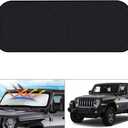 KUST Windshield Sun Shade for 2018-2024 2025 2026 Jeep Wrangler JL & 2/4 Door 4XE &2020-2026 Jeep Gladiator JT Front Window Accessories Sun Shade Sun Protector Foldable Block Sun UV Rays