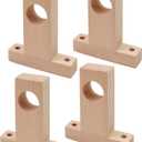 Antrader Curtain Rod Holders,4Pcs Wood Curtain Rod Holder Unfinished Wooden Curtain Rod Holder Brackets, Inner Hole Diameter 32mm/1.25"