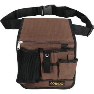 Garden Tool Pouch, Garden Tool Belt, Lightweight Tool Pouch with Pockets and Zipper, Utility Belt Canvas Tool Bag with Adjustable Waist Belt, Waist Tool Bag Apron for Women Men (Brown (Detachable))