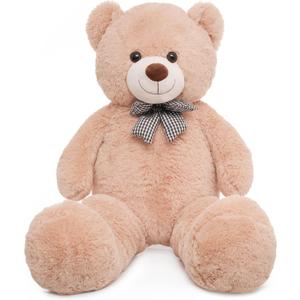 47 inch Big Giant Teddy Bear Stuffed Animals, Light Brown Soft Plush Life Size Bear Toy All Ages Gift for Children/Girlfriend/Valentine's Day/Christmas/Birthday/Baby Shower/Wedding/Party Decorations