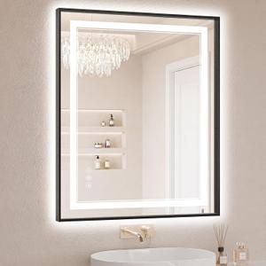 30"x36" LED Bathroom Mirror with Lights, Front & Backlit, Anti-Fog, Dimmable, 3 Color Temperature, CRI 90+, LED Mirror for Bathroom with Premium Full Aluminum Frame, Touch Control with Memory