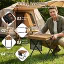 LiKiLiKi Extra Large Foldable Backpack Stool, Heavy Duty Thickened Collapsible Portable Pocket Chair, Compact Pocket Size Travel Seat for Hiking, Fishing, Picnic and Outdoor Activities (Brown)