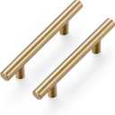 Ravinte 24 Pack 5 Inch Cabinet Pulls Champagne Bronze Stainless Steel Kitchen Drawer Pulls Cabinet Handles 5 InchLength, 3 Inch Hole Center