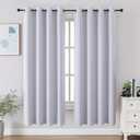 CUCRAF Grayish White Blackout Curtains 63 inch Length 2 Panels Set, Room Darkening Drapes for Living Room Bedroom, Thermal Insulated Light Blocking Grommet Window Curtain (W52 x L63 Inch)