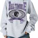 LUKYCILD Game Day Sweatshirt Football Shirt: Women Sunday Funday Football Season Long Sleeve Shirt Soccer Fans Pullover, Small, Light Gray