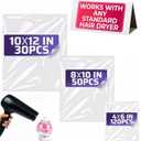 200 Pcs Heat Shrink Wrap Bags  3 Sizes 3.93x5.90" (120) 7.67x9.64" (50) 9.64 x11.61" (30) PVC Plastic  Compatible with Heat Gun or Hair Dryer at Medium Temperature  Great for Valentines Day Treats