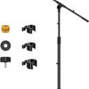 InnoGear Microphone Stand, Boom Arm Mic Stand Floor Detachable Height Adjustable Heavy Duty with Mic Clip Holder Metal Base for Blue Yeti HyperX QuadCast Shure SM58 Samson Q2U Fifine K669B