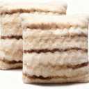 ZYFZCLBL Faux Fur Cushion Cover, Square Solid Cushion Pillowcase Decorative Pillow Cover Luxury Soft Cozy Fluffy Pillow Covers for Bed/Couch, Pack of 2, 22" x 22" Inch, Brown Print