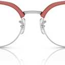 Ray-Ban Rx7229 Round Prescription Eyewear Frames (Red on Silver/Demo Lens)