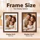 Solid Wood 11x17 Picture Frame Beaded Frame with 9x15 Mat, Rustic Vintage 11 by 17 Photo Frame Matted with Plexiglass for Wall Display, Brown