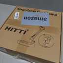 HITTI 10X Magnifying Glass with Light, 1,800 Lumens Stepless Dimmable, 3 Color Modes, 4.2 Real Glass Lens LED Magnifying Desk Lamp & Clamp, Magnifier Light and Stand for Crafts Close Work-White