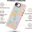 for iPhone 16E Case Cute - Compatible with Magsafe - Durable Shockproof 6.6 ft Drop Impact Phone Case - Funny Blue Spring Design (6.1") Glitter Pink