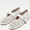 Women's Mesh Bellet Flats Hollow Out Closed Round Toe Ballerina Flats Casual Slip On Shoes Mary Jane Flats 7.5