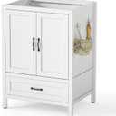 Quikraen 24 Inch Bathroom Vanities,Sink Vanity for Small Space,Adjustable Upper Storage Cabinets and Lower Drawers Modern Bathroom Vanities Excluding the SinkWhite, 24" L 18.5" W 34" H