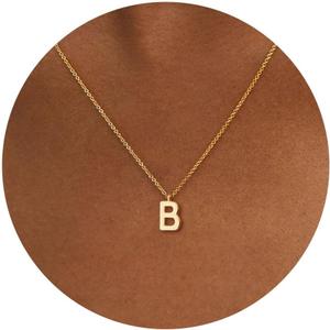 HANLI Initial Necklaces for Women - 14k Gold Plated Dainty Letter Necklace Alphabet A-Z Necklace Personalized Monogram Name Necklaces for Women Jewelry Gifts for Her