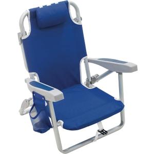 Rio Beach Kid's 5-Position Lay Flat Backpack Folding Beach Chair, Blue