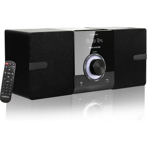 Compact Stereo System Speakers with CD Player, Bluetooth, FM Radio, Aux-in, USB-in, Earphone Jack, DSP-Tech, Remote, 30W Crisp-Sound Shelf Stereo System for Home (LP-886)