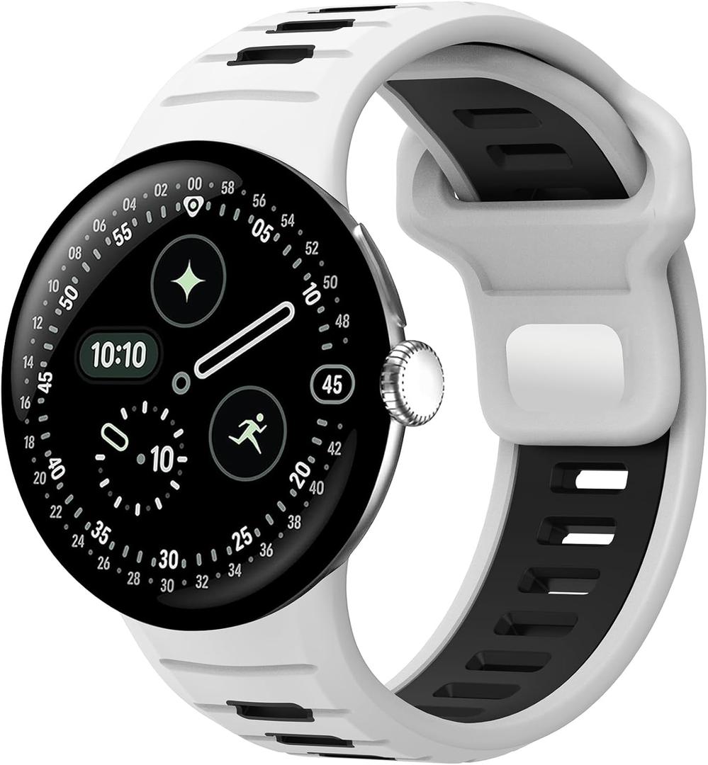 Sport Band Compatible with Google Pixel Watch 4/3 45mm, Soft Silicone Breathable Waterproof Replacement Strap for Google Pixel Watch 4 3 (45mm)