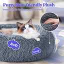 Rabbitgoo Cat Beds for Indoor Cats, 20 inches Cat Bed Machine Washable, Fluffy Round Pet Bed Non-Slip, Calming Soft Plush Donut Cuddler Cushion Self Warming for Dogs n Kittens, Dark Grey, Medium