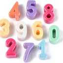 DanLingJewelry 200Pcs Random Colorful 0-9 Number Acrylic Beads UV Plating Letter Spacer Beads for Jewelry Making DIY Bracelets Crafts