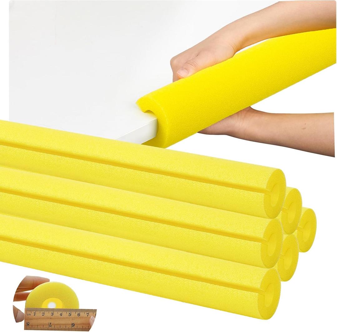 Hanaive 6 Pcs Yellow Pool Noodles, Large Floating Swimming Noodles for Pool, 40 x 2.4 x 0.6 Inch Foam Tubes, Pre Slit Jumbo Swim Floats for Summer Water Play, Craft Projects, Padding and Bumper