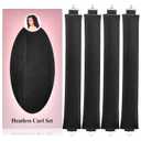 4pcs Heatless Blowout Hair Curlers to Sleep In for Women,Jumbo Flexi Rods Soft Overnight Curlers Blowout Hair Rollers Large (Black, Large) (1 Count (Pack of 4))