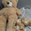 MorisMos Giant Teddy Bear Stuffed Animals,28'' Mommy Stuffed Bear with 3 Babies Inside Belly,4 Packs Bulk Teddy Plush Toys for Kids Girl Boy Birthday Baby Shower Mother's Day,Brown