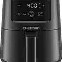 CHEFMAN 2 Qt Mini Air Fryer – Digital Space-Saving Compact Air Fryer with Nonstick and Dishwasher Safe Basket, Quick & Easy Meals in Minutes, Features Digital Timer and Shake Reminder – Black