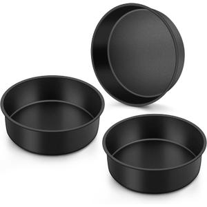 6 Inch Small Cake Pans Sets of 3 for Baking Round Smash Cake Baking Pans for Birthday Wedding Stainless Steel Core with Nonstick Coating